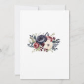 ブルゴーニュ海軍クリームフローラウォーター結婚カラー 招待状 (裏面)