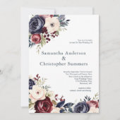 ブルゴーニュ海軍クリームフローラウォーター結婚カラー 招待状