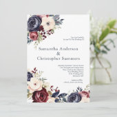 ブルゴーニュ海軍クリームフローラウォーター結婚カラー 招待状