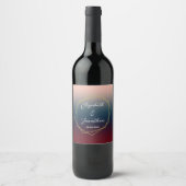 ブルゴーニュ海軍グラデーション赤面幾何結婚の ワインラベル (正面)