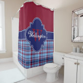 ブルゴーニュ海軍スカイブルーマドラスプレイド1ICBR名 シャワーカーテン (インサイチュ)