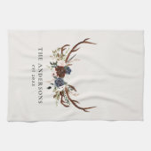 ブルゴーニュ海軍スターター水色フローラエレガント浴  キッチンタオル (横)