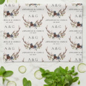 ブルゴーニュ海軍スターター水色フローラエレガント浴 キッチンタオル (折り畳み)