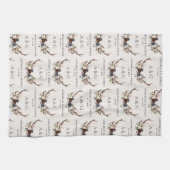 ブルゴーニュ海軍スターター水色フローラエレガント浴 キッチンタオル (横)