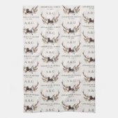 ブルゴーニュ海軍スターター水色フローラエレガント浴 キッチンタオル (縦)