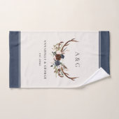 ブルゴーニュ海軍スターター水色フローラエレガント浴  バスタオルセット (ハンドタオル)