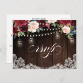 ブルゴーニュ海軍ストリングライトメイソンジャーRSVPポストカード ポストカード (正面/裏面)