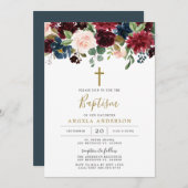 ブルゴーニュ海軍バプテスマ/《キリスト教》洗礼式や命名式招待状 招待状 (正面/裏面)