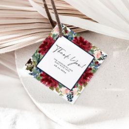 ブルゴーニュ海軍フローラありがとう赤ちゃんシャワーラベル フェイバータグ