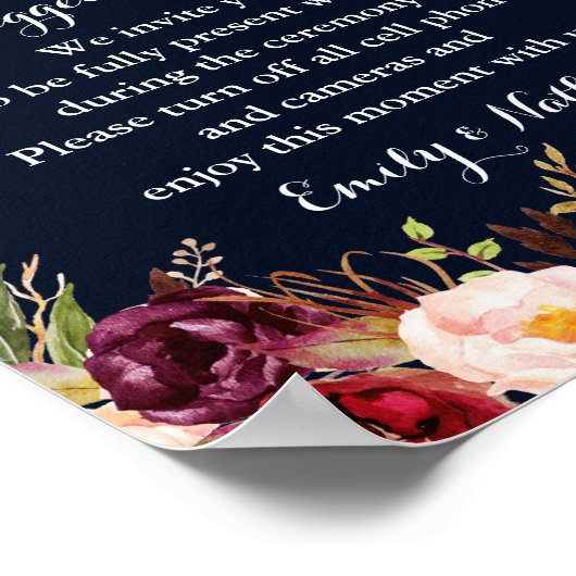 ブルゴーニュ海軍フローラのプラグ結婚が抜けたサイン ポスター (角)