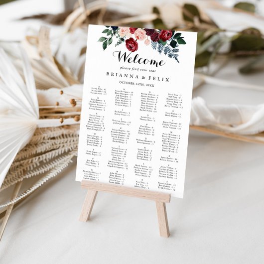 ブルゴーニュ海軍フローラアルファベット座席表 ポスター