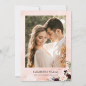 ブルゴーニュ海軍フローラアーチフレームフォト結婚ズ 招待状 (裏面)