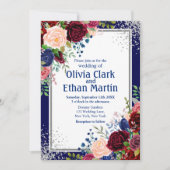 ブルゴーニュ海軍フローラシルバーグリッター 招待状 (正面)