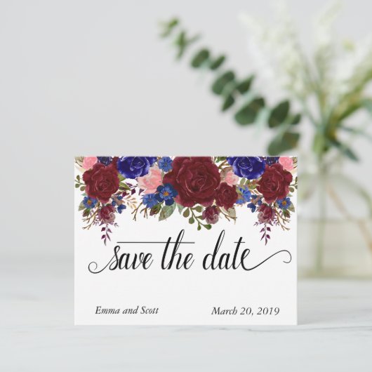 ブルゴーニュ海軍フローラタイポグラフィ日付の保存 案内ポストカード (スタンド正面)