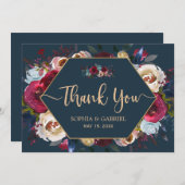 ブルゴーニュ海軍フローラフレ結婚ームのサンキューカード サンキューカード (正面/裏面)