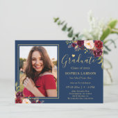 ブルゴーニュ海軍フローラ写真卒業お祝い 招待状 (スタンド正面)