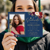 ブルゴーニュ海軍フローラ写真卒業お祝い 招待状