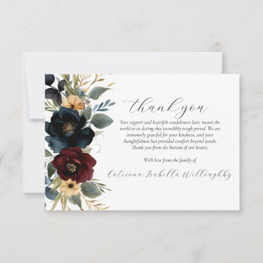 ブルゴーニュ海軍フローラ写真記念サンキューカード サンキューカード (正面)