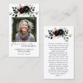 ブルゴーニュ海軍フローラ写真記念祈りの言葉カード 名刺 (正面/裏面)