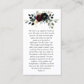 ブルゴーニュ海軍フローラ写真記念祈りの言葉カード 名刺 (裏面)