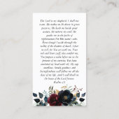 ブルゴーニュ海軍フローラ写真記念祈りの言葉カード 名刺 (裏面)