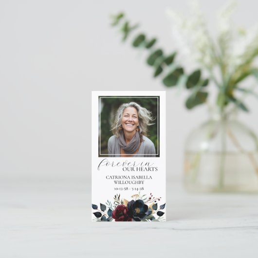 ブルゴーニュ海軍フローラ写真記念祈りの言葉カード 名刺 (スタンド正面)