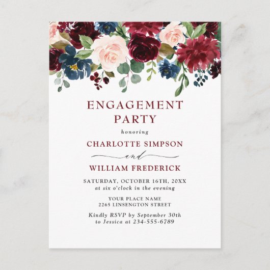 ブルゴーニュ海軍フローラ婚約パーティ招待状 ポストカード (正面)