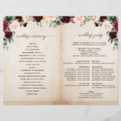 ブルゴーニュ海軍フローラ折り畳み結婚式 プログラム (裏面)