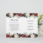 ブルゴーニュ海軍フローラ折り畳み結婚式 プログラム (スタンド正面)