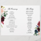 ブルゴーニュ海軍フローラ折り畳み結婚式 プログラム (裏面)