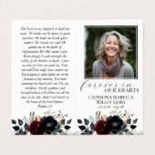 ブルゴーニュ海軍フローラ折畳み記念祈りの言葉カード 名刺 (外部フラット)