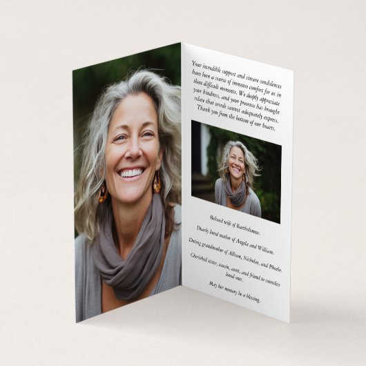 ブルゴーニュ海軍フローラ折畳み記念祈りの言葉カード 名刺 (内部)