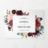 ブルゴーニュ海軍フローラ素朴カントリーウェディング 三つ折り案内状 (カバー)