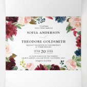 ブルゴーニュ海軍フローラ素朴カントリーウェディング 三つ折り案内状 (内部中)