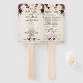 ブルゴーニュ海軍フローラ素朴ボホカントリーウェディング ハンドファン (正面&裏面)