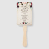 ブルゴーニュ海軍フローラ素朴ボホカントリーウェディング ハンドファン (正面)