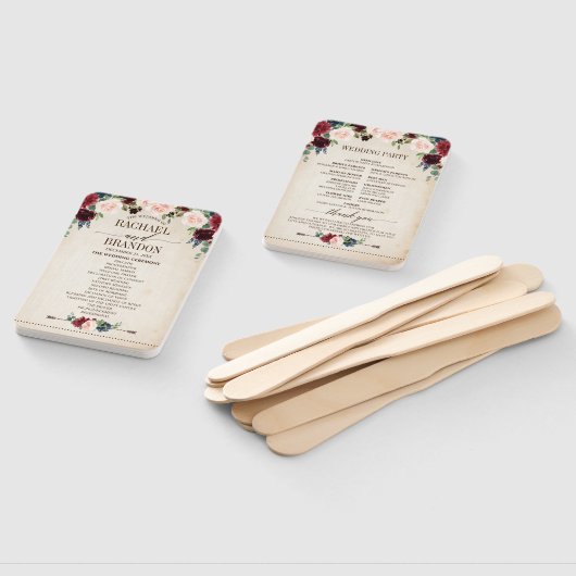 ブルゴーニュ海軍フローラ素朴ボホカントリーウェディング ハンドファン (組立なし)