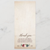 ブルゴーニュ海軍フローラ素朴ボホカントリーウェディング メニュー (裏面)