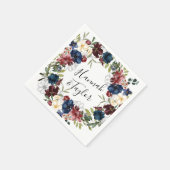 ブルゴーニュ海軍フローラ結婚ズ・ナプキン スタンダードカクテルナプキン (角)