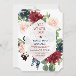 ブルゴーニュ海軍フローラ結婚幾何学記念日 招待状