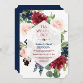 ブルゴーニュ海軍フローラ結婚幾何学記念日 招待状 (正面/裏面)