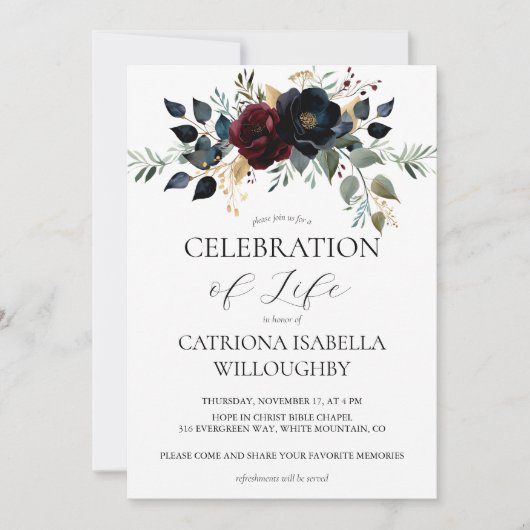 ブルゴーニュ海軍フローラ葬儀記念館 招待状 (正面)