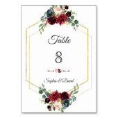 ブルゴーニュ海軍フローラ金ゴールド六角フレーム結婚ズ テーブルナンバー (裏面)