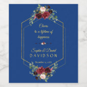 ブルゴーニュ海軍フローラ金ゴールド六角フレーム結婚ズ ワインラベル (シングルラベル)