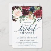 ブルゴーニュ海軍ブライダルシャワー招待カード 招待状 (正面)