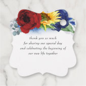 ブルゴーニュ海軍ブルーとヒマワリ結婚の感謝 フェイバータグ (裏面)