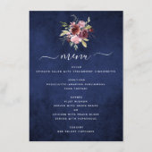 ブルゴーニュ海軍ブルージオメトリック結婚フローラ メニュー (正面)