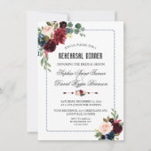 ブルゴーニュ海軍ブルーフローラフレームリハーサルディナー 招待状 (正面)