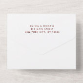 ブルゴーニュ海軍ブルーフローラユーカリ結婚ス オールインワン招待状 (裏面)