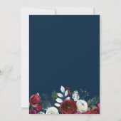 ブルゴーニュ海軍ブルーフローラ冬季赤ちゃんシャワー 招待状 (裏面)